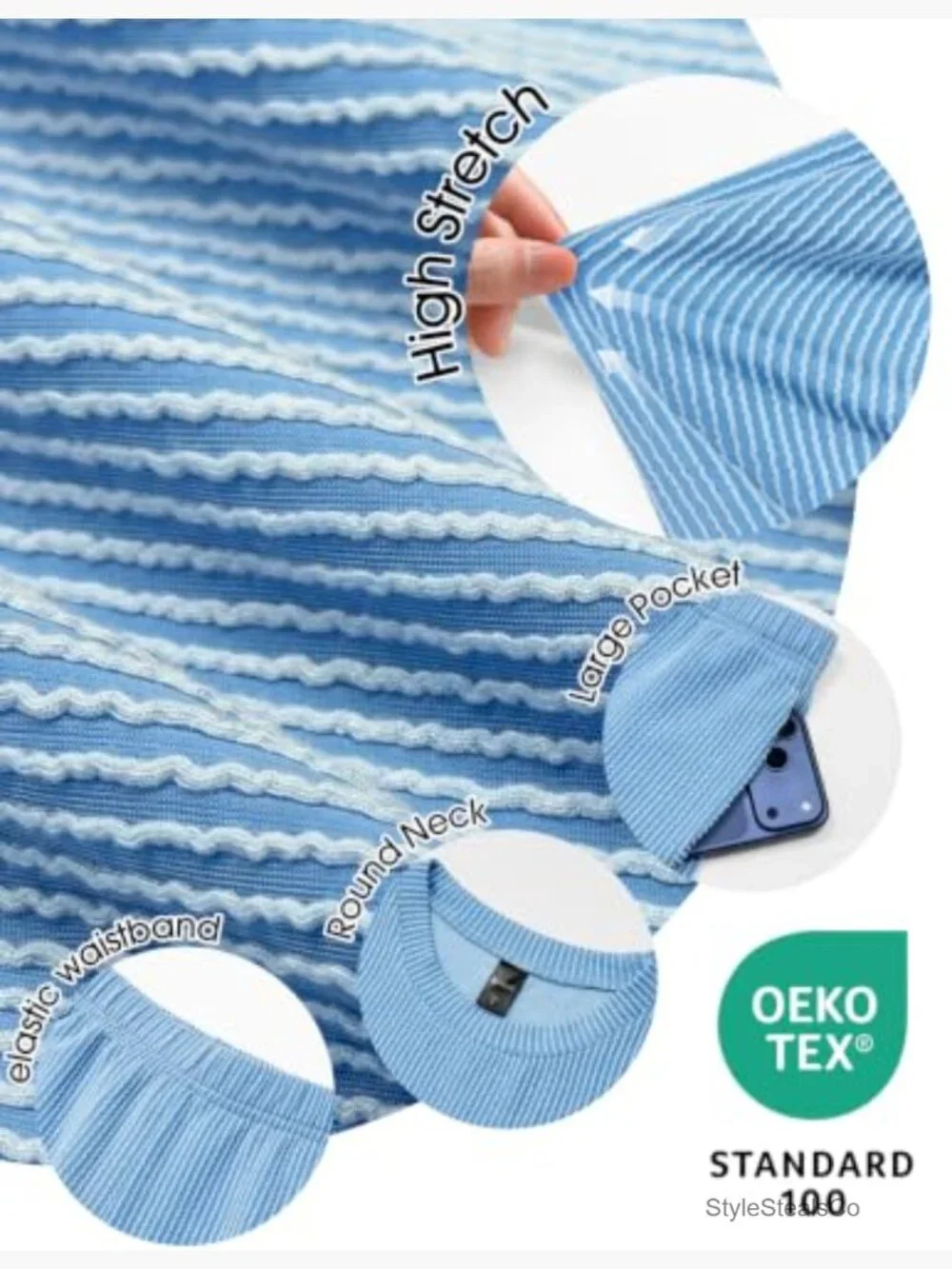 Ribbed Knit Lounge Shorts Set - Two Piece Matching Tracksuit